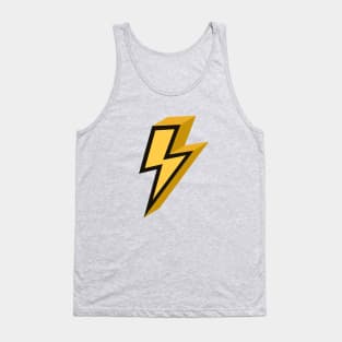 Mustard Yellow Gold Lightning Bolt 3D Tank Top